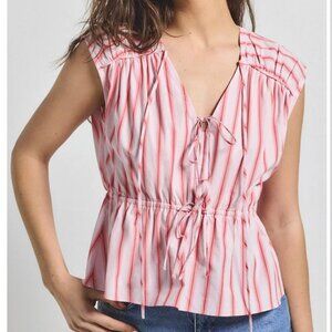 DEREK LAM 10 CROSBY Caroline Striped Tie Top NWT L
